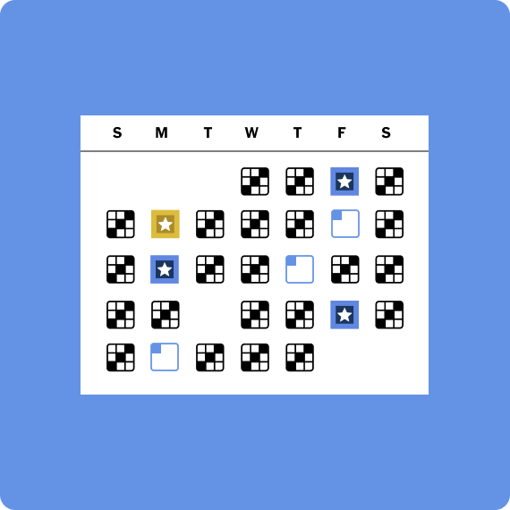 Every puzzle except Friday and Saturday has a theme. Access past or unfinished puzzles in the archive. 