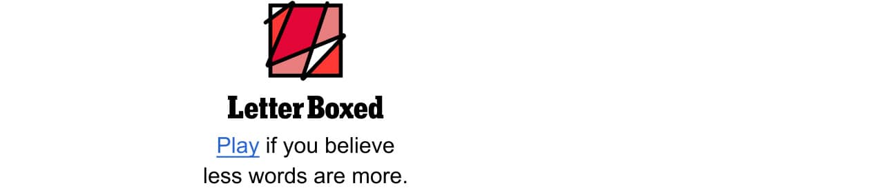 LetterBoxed - Play if you believe less words are more.