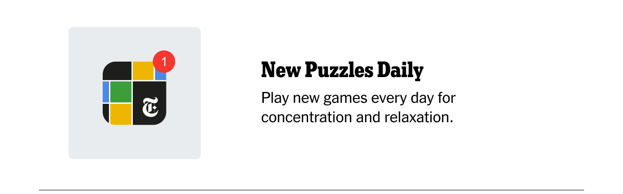 New Puzzles Daily | Play new games every day for concentration and relaxation.