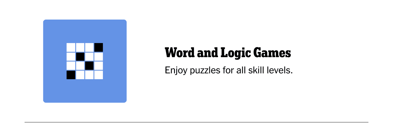 Word and Logic Games | Enjoy puzzles for all skill levels.